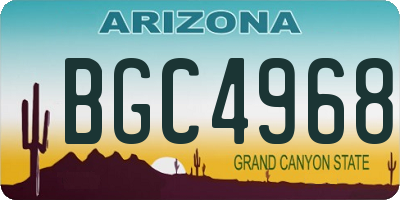 AZ license plate BGC4968