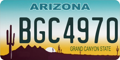 AZ license plate BGC4970