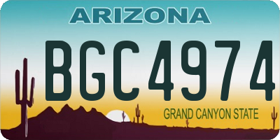 AZ license plate BGC4974