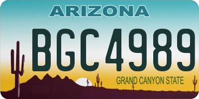 AZ license plate BGC4989