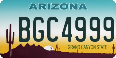 AZ license plate BGC4999