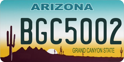 AZ license plate BGC5002