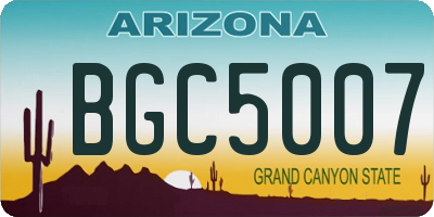 AZ license plate BGC5007