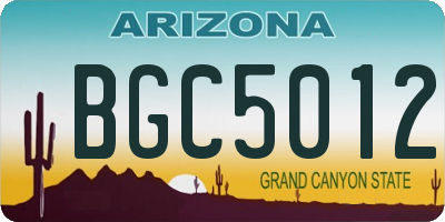 AZ license plate BGC5012