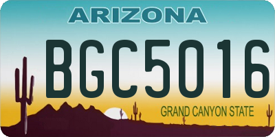 AZ license plate BGC5016