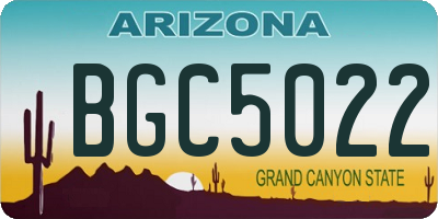 AZ license plate BGC5022