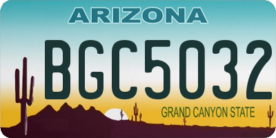 AZ license plate BGC5032