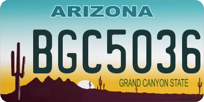 AZ license plate BGC5036