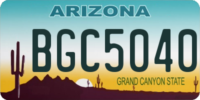 AZ license plate BGC5040