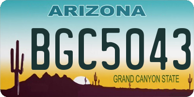AZ license plate BGC5043