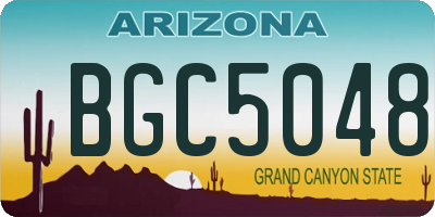 AZ license plate BGC5048
