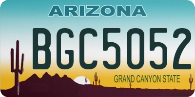 AZ license plate BGC5052