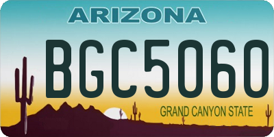 AZ license plate BGC5060