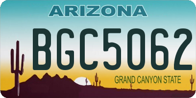 AZ license plate BGC5062