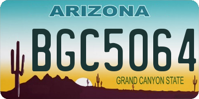 AZ license plate BGC5064