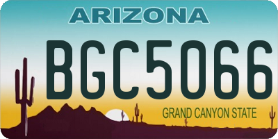 AZ license plate BGC5066