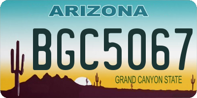 AZ license plate BGC5067