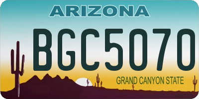 AZ license plate BGC5070
