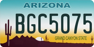 AZ license plate BGC5075