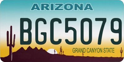 AZ license plate BGC5079