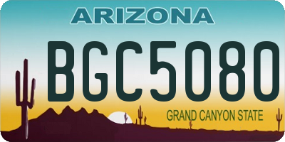 AZ license plate BGC5080