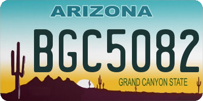 AZ license plate BGC5082
