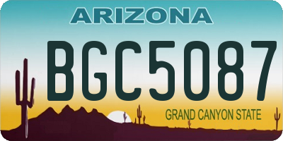 AZ license plate BGC5087