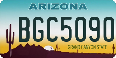 AZ license plate BGC5090