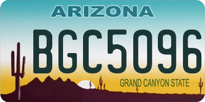 AZ license plate BGC5096