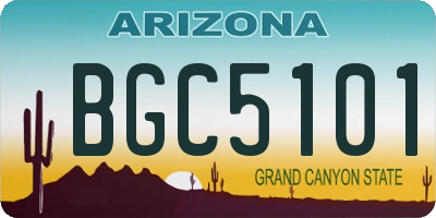 AZ license plate BGC5101