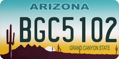 AZ license plate BGC5102