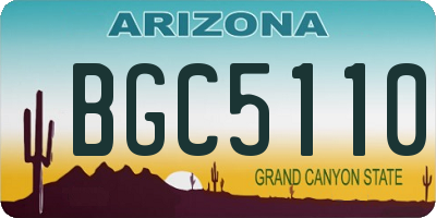 AZ license plate BGC5110