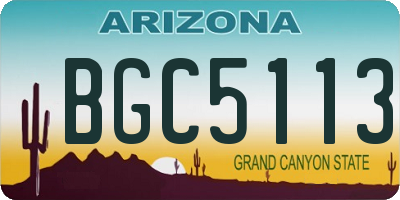 AZ license plate BGC5113