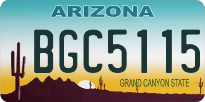 AZ license plate BGC5115