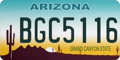 AZ license plate BGC5116