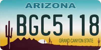AZ license plate BGC5118