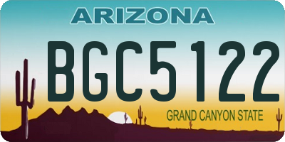 AZ license plate BGC5122