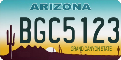 AZ license plate BGC5123