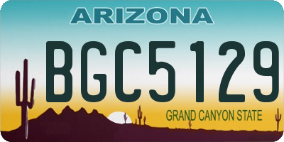 AZ license plate BGC5129