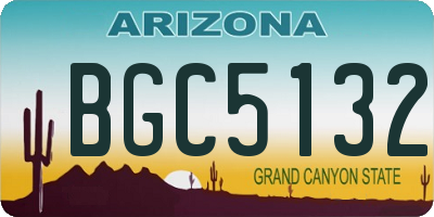 AZ license plate BGC5132