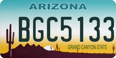 AZ license plate BGC5133