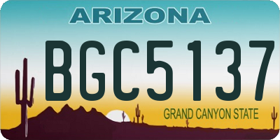 AZ license plate BGC5137