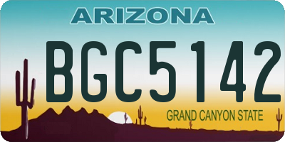 AZ license plate BGC5142