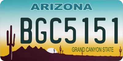 AZ license plate BGC5151