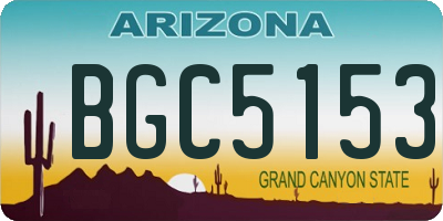 AZ license plate BGC5153