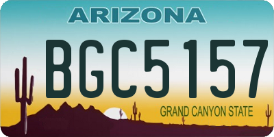 AZ license plate BGC5157