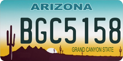 AZ license plate BGC5158