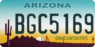 AZ license plate BGC5169