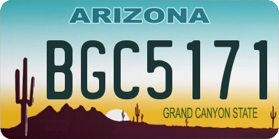 AZ license plate BGC5171