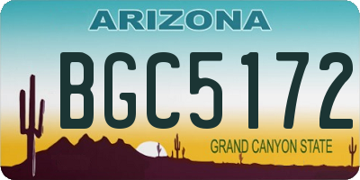 AZ license plate BGC5172